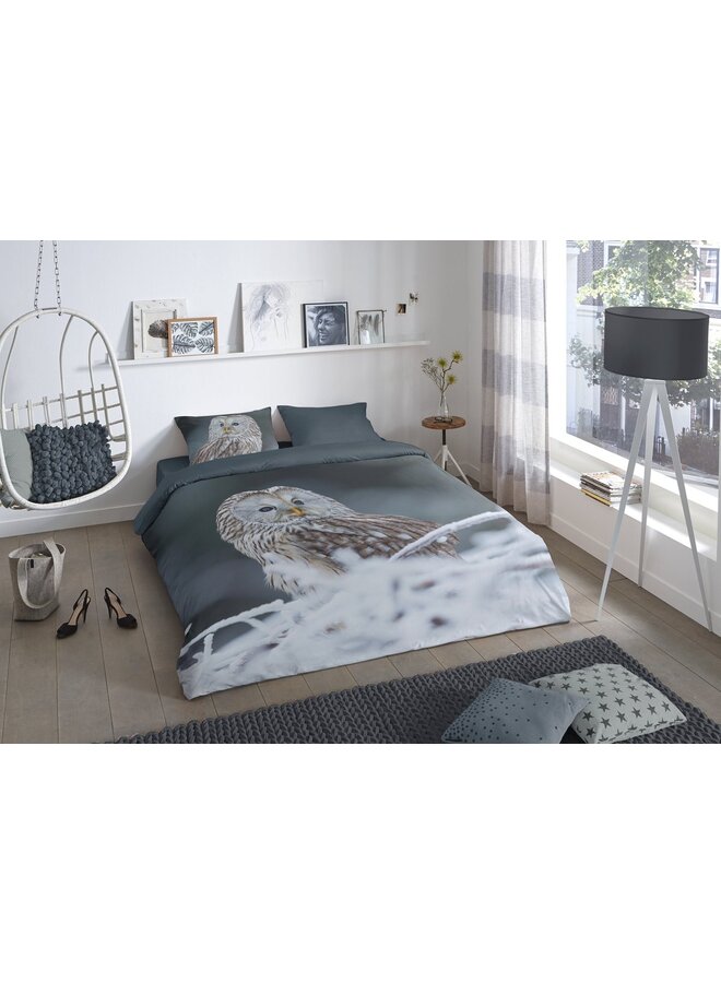 Good Morning Dekbedovertrek Bennie Grijs - Katoen