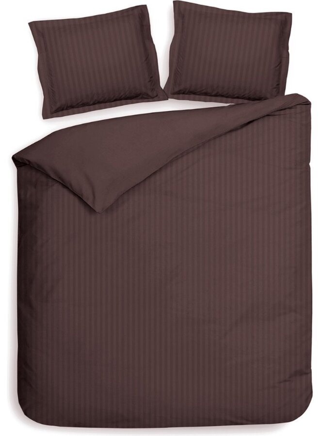 Dekbedovertrek Banda Bruin - Katoensatijn PL1