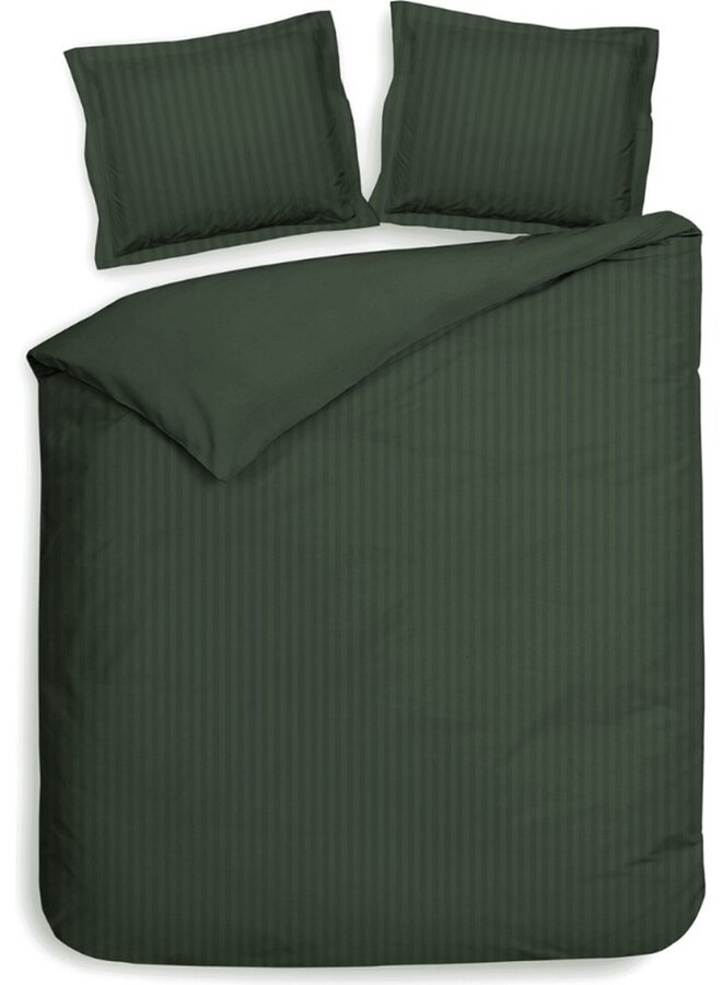 Heckett & Lane Dekbedovertrek Banda Donker Groen - Katoensatijn