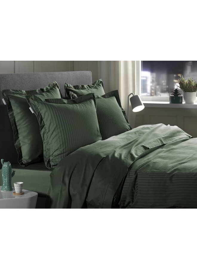 Heckett & Lane Dekbedovertrek Banda Donker Groen - Katoensatijn