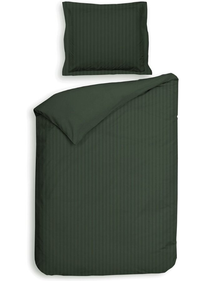 Heckett & Lane Dekbedovertrek Banda Donker Groen - Katoensatijn