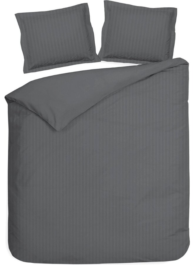 Dekbedovertrek Banda Antraciet - Katoensatijn PL1