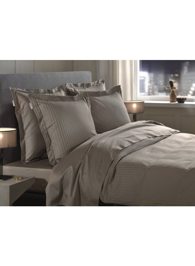 Heckett & Lane Dekbedovertrek Banda Taupe - Katoensatijn