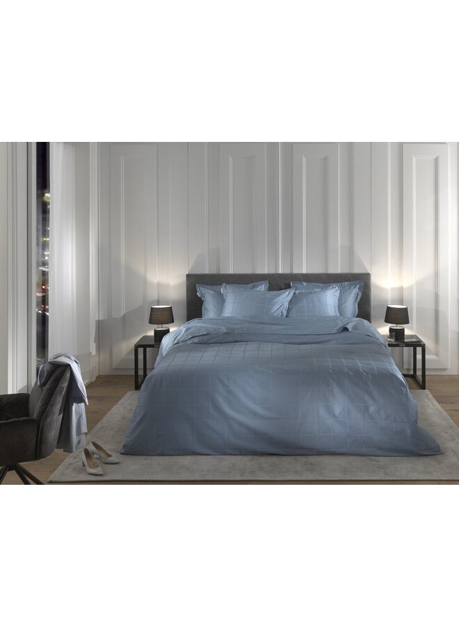 Heckett & Lane Dekbedovertrek Diamante Blauw - Katoensatijn