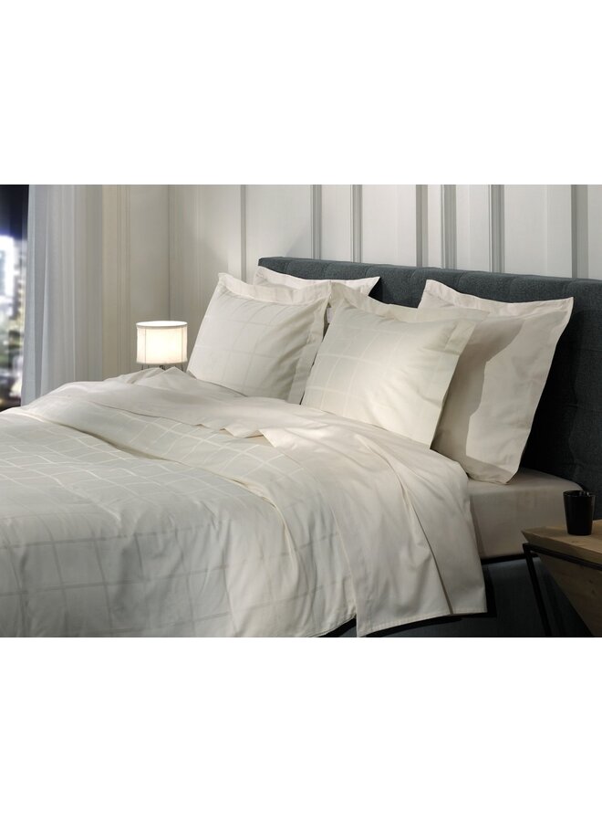 Heckett & Lane Dekbedovertrek Diamante Creme - Katoensatijn