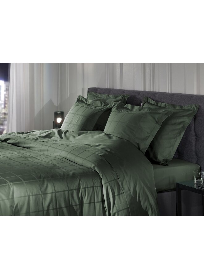 Heckett & Lane Dekbedovertrek Diamante Donker Groen - Katoensatijn