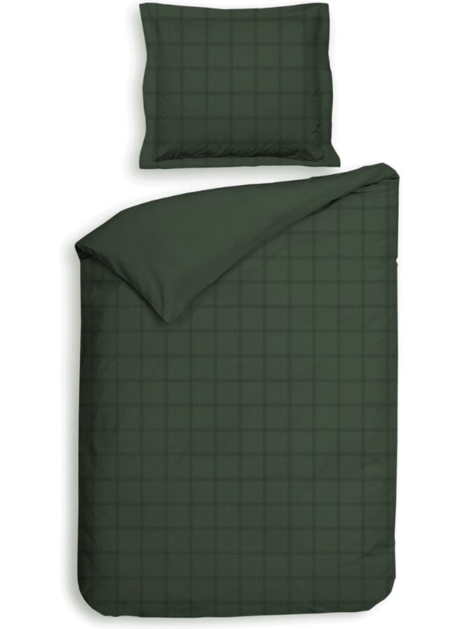 Heckett & Lane Dekbedovertrek Diamante Donker Groen - Katoensatijn