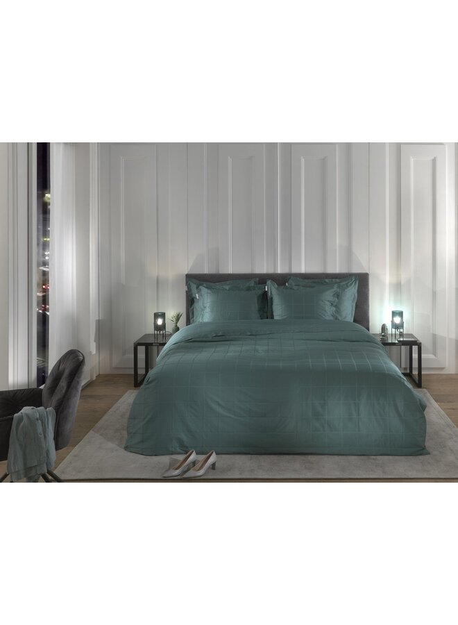 Heckett & Lane Dekbedovertrek Diamante Groen - Katoensatijn
