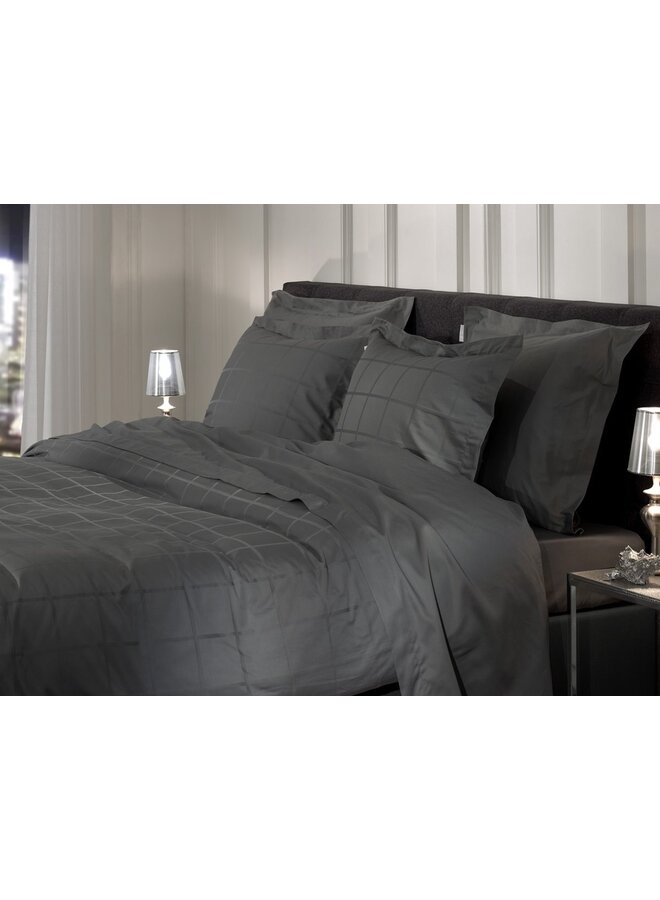 Heckett & Lane Dekbedovertrek Diamante Antraciet - Katoensatijn