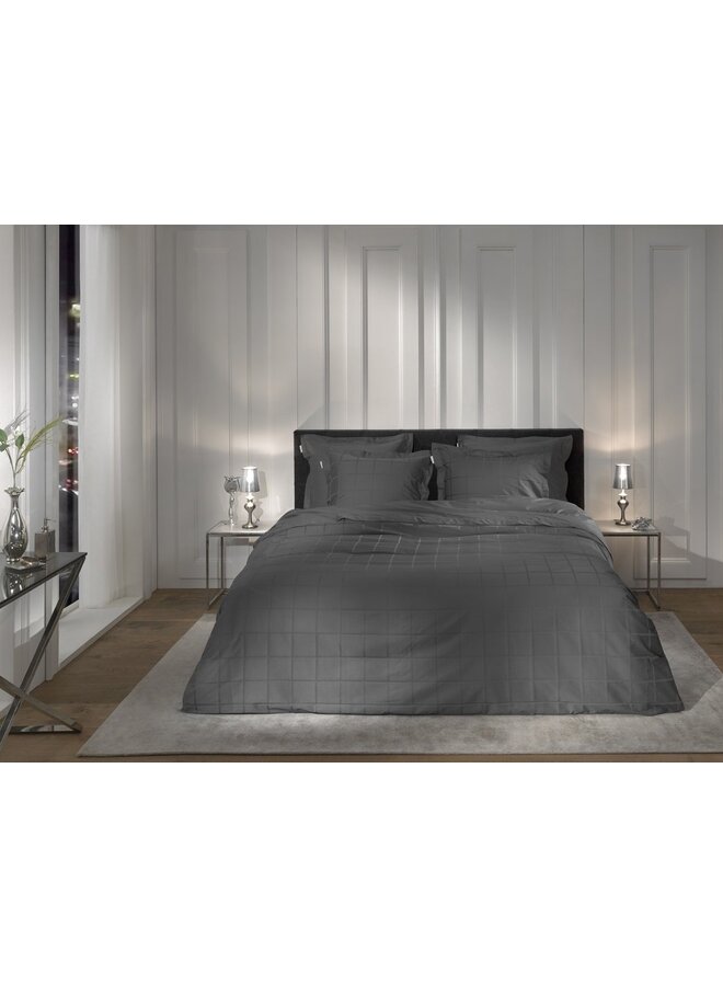 Heckett & Lane Dekbedovertrek Diamante Antraciet - Katoensatijn
