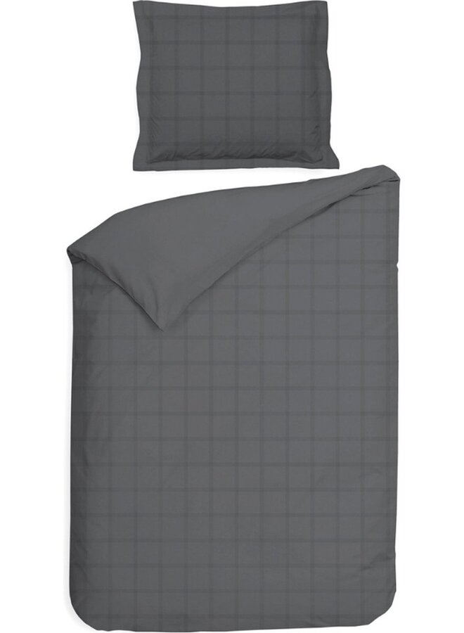 Heckett & Lane Dekbedovertrek Diamante Antraciet - Katoensatijn