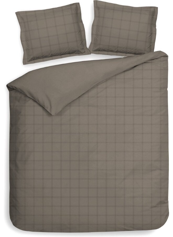 Dekbedovertrek Diamante Taupe - Katoensatijn PL1