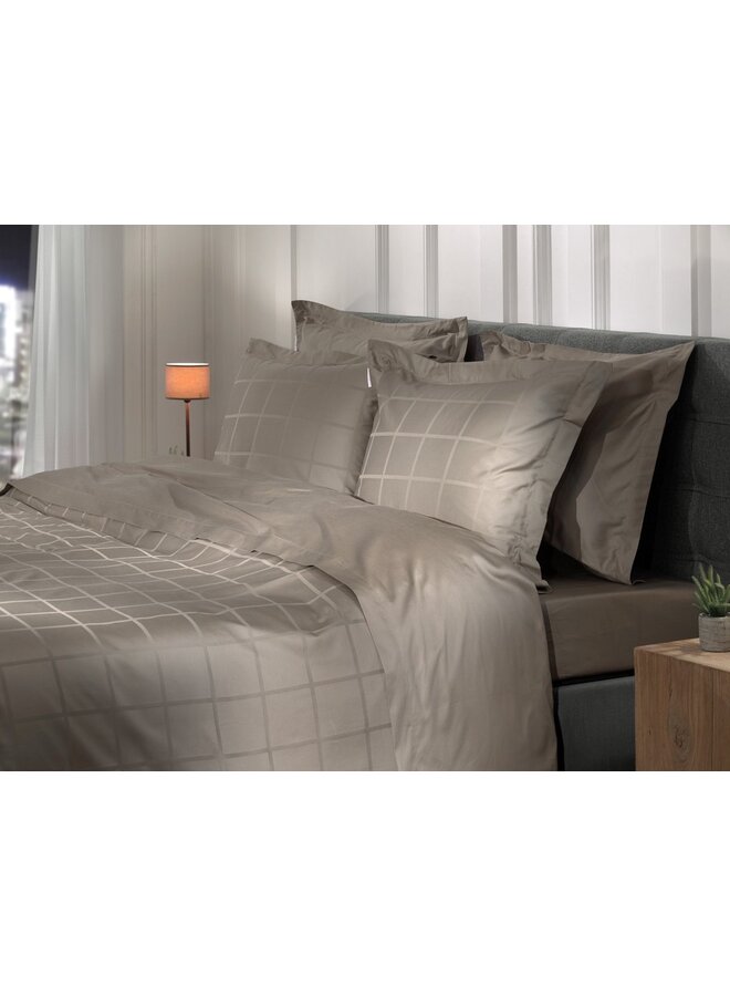 Heckett & Lane Dekbedovertrek Diamante Taupe - Katoensatijn