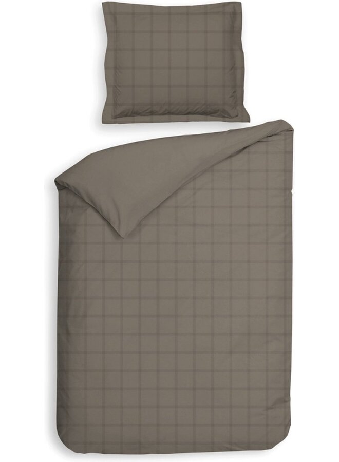 Heckett & Lane Dekbedovertrek Diamante Taupe - Katoensatijn