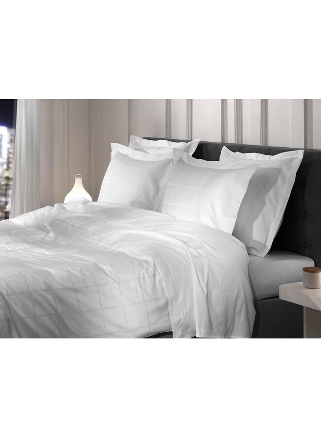 Heckett & Lane Dekbedovertrek Diamante Wit - Katoensatijn