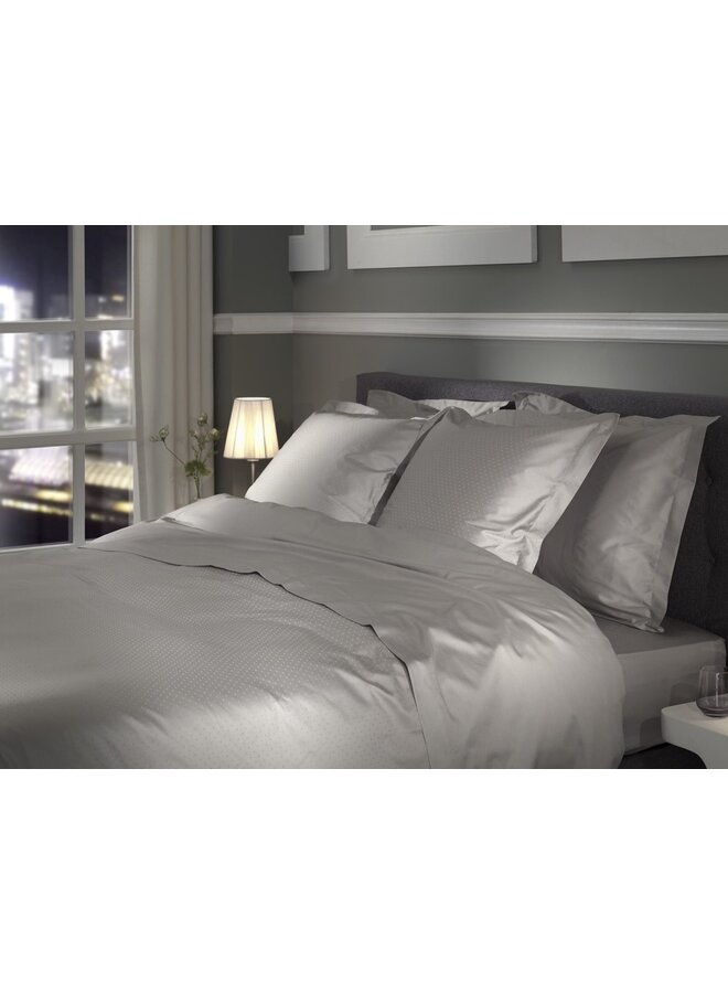 Heckett & Lane Dekbedovertrek Punto Grijs - Katoensatijn
