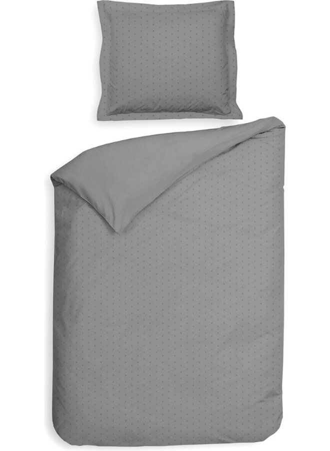 Heckett & Lane Dekbedovertrek Punto Grijs - Katoensatijn