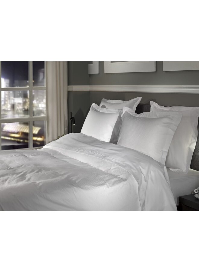 Heckett & Lane Dekbedovertrek Punto Wit - Katoensatijn