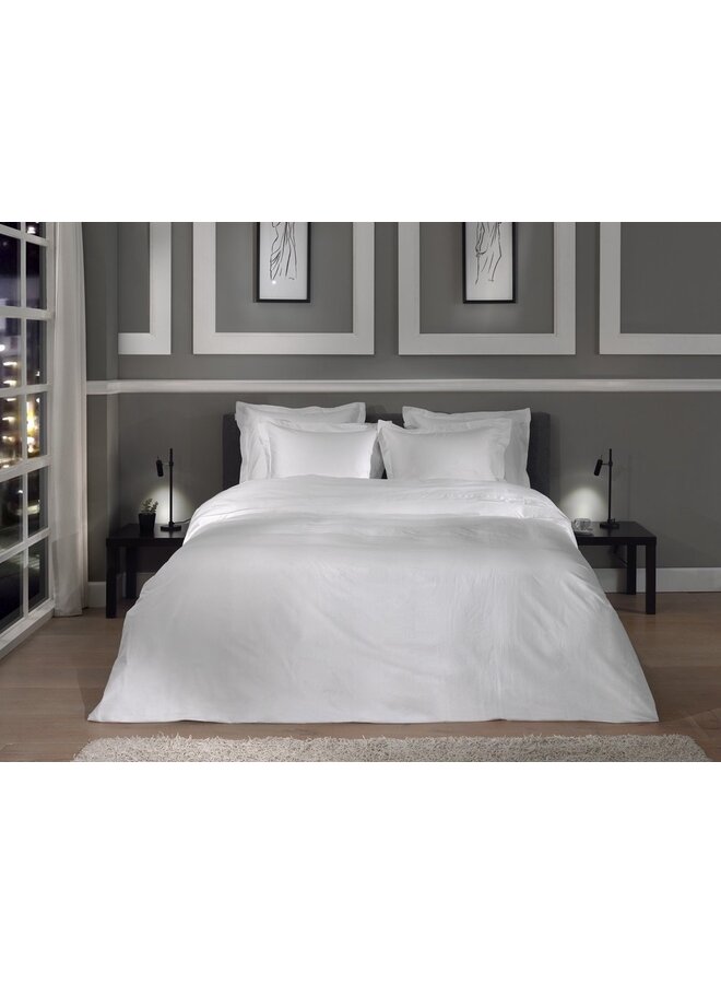 Heckett & Lane Dekbedovertrek Punto Wit - Katoensatijn