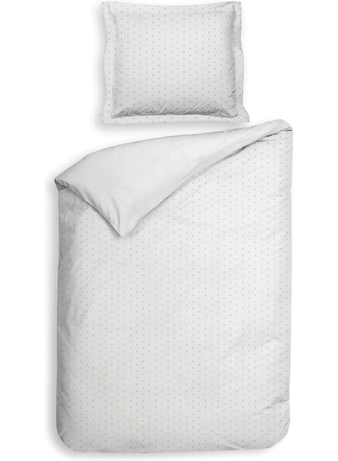 Heckett & Lane Dekbedovertrek Punto Wit - Katoensatijn