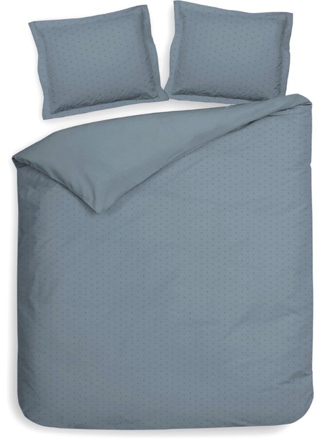 Heckett & Lane Dekbedovertrek Punto Blauw - Katoensatijn