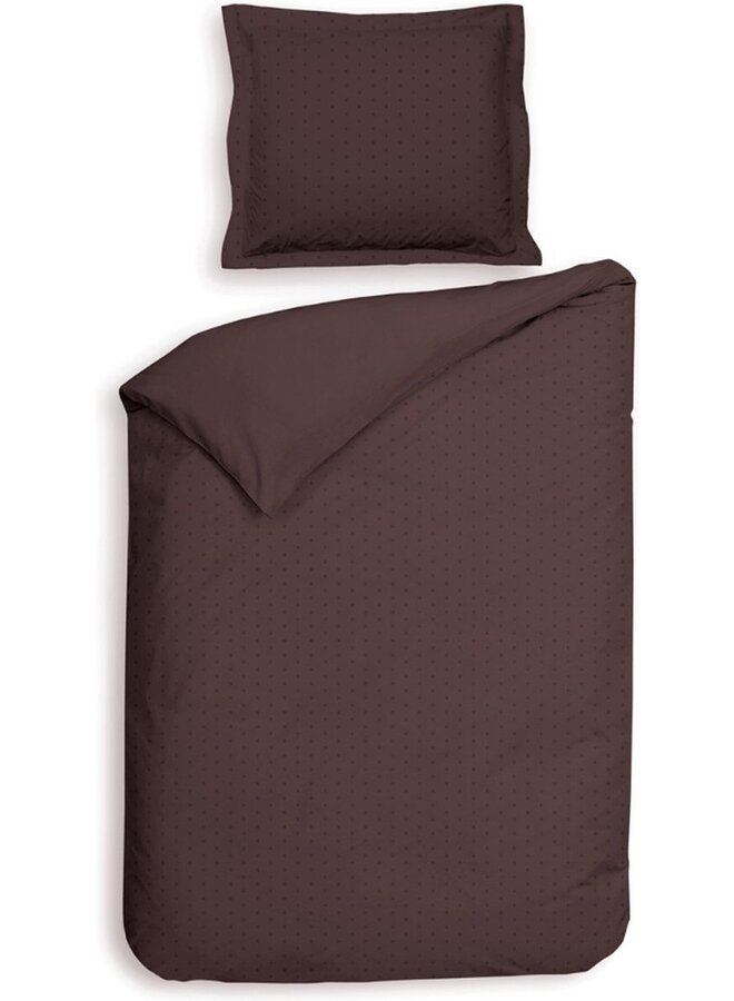 Heckett & Lane Dekbedovertrek Punto Bruin - Katoensatijn