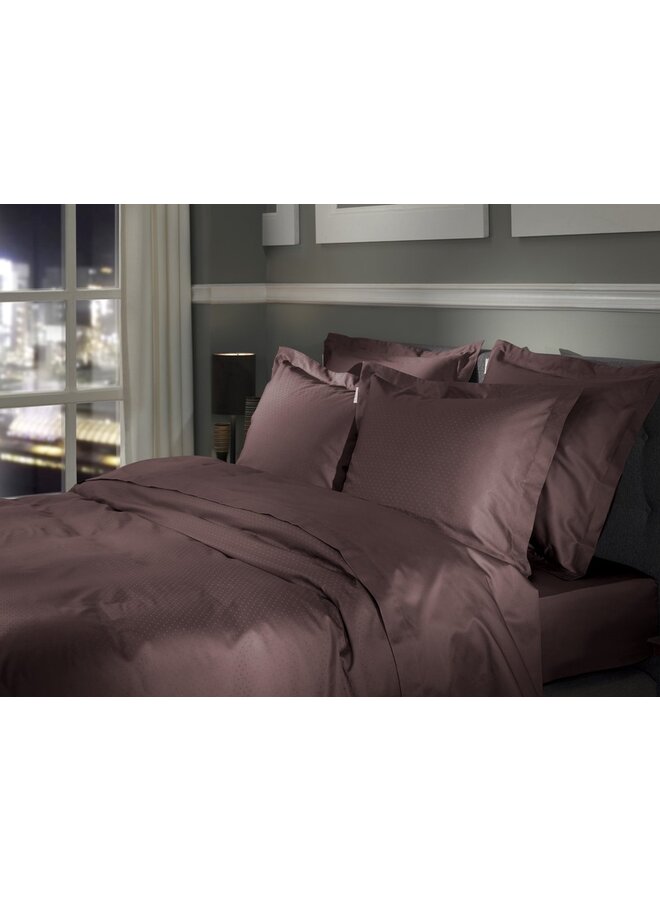 Heckett & Lane Dekbedovertrek Punto Bruin - Katoensatijn