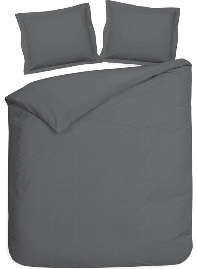 Heckett & Lane Dekbedovertrek Punto Antraciet - Katoensatijn
