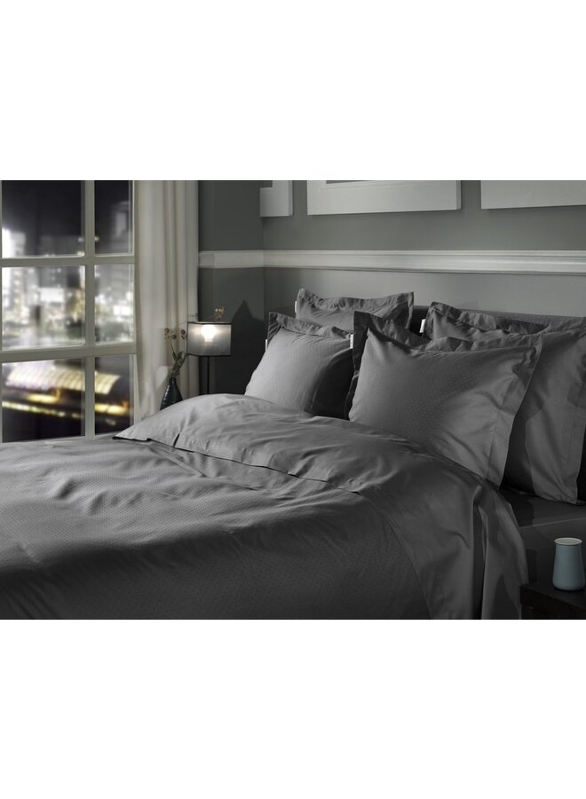 Heckett & Lane Dekbedovertrek Punto Antraciet - Katoensatijn