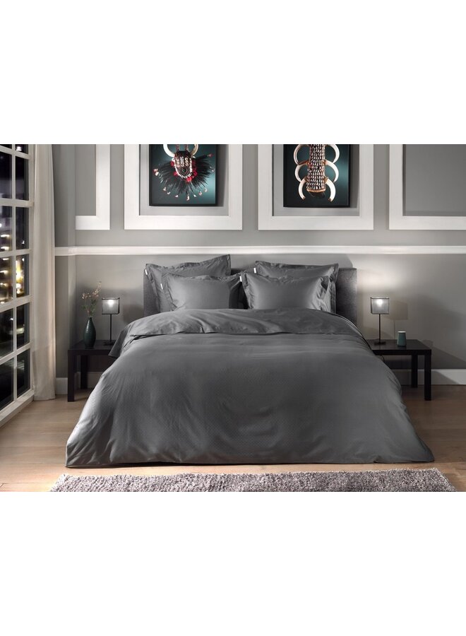 Heckett & Lane Dekbedovertrek Punto Antraciet - Katoensatijn