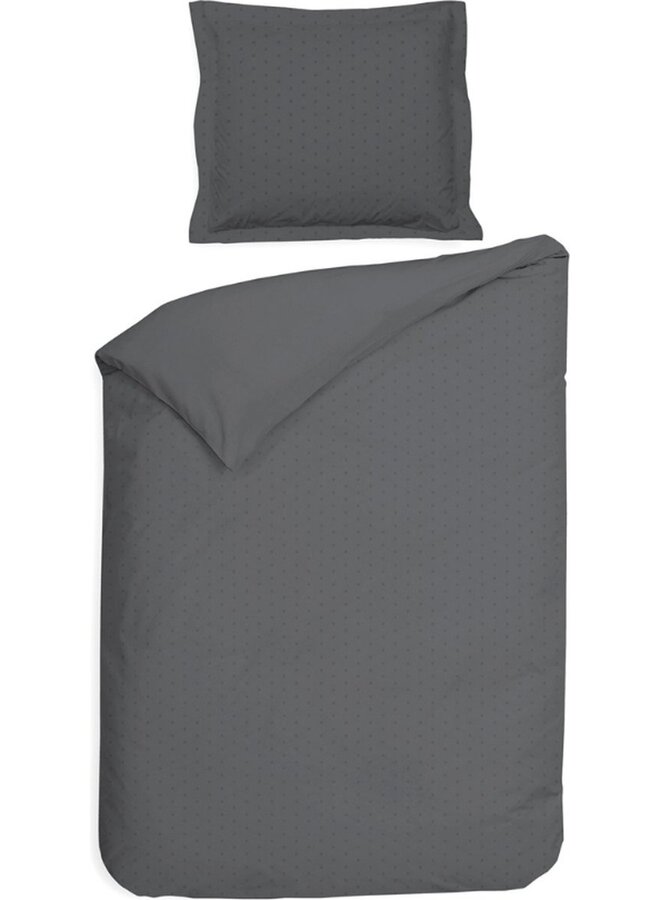 Heckett & Lane Dekbedovertrek Punto Antraciet - Katoensatijn