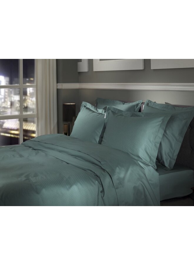 Heckett & Lane Dekbedovertrek Punto Groen - Katoensatijn