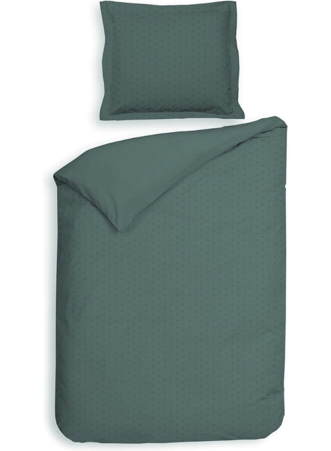 Heckett & Lane Dekbedovertrek Punto Groen - Katoensatijn