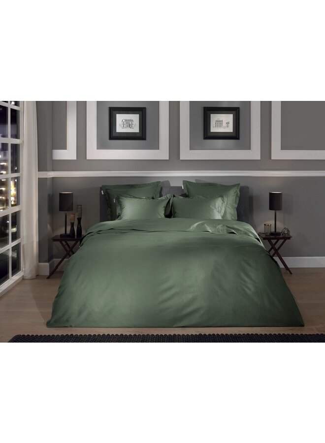 Heckett & Lane Dekbedovertrek Punto Donker Groen - Katoensatijn