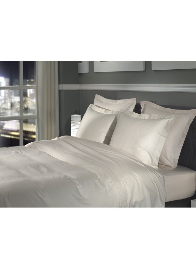 Heckett & Lane Dekbedovertrek Punto Creme - Katoensatijn