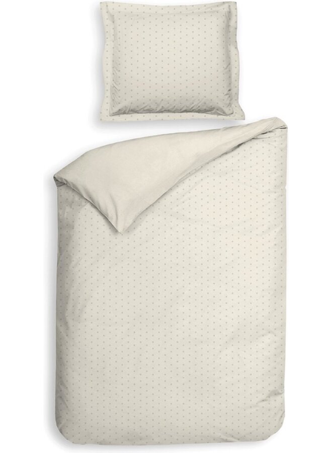 Heckett & Lane Dekbedovertrek Punto Creme - Katoensatijn