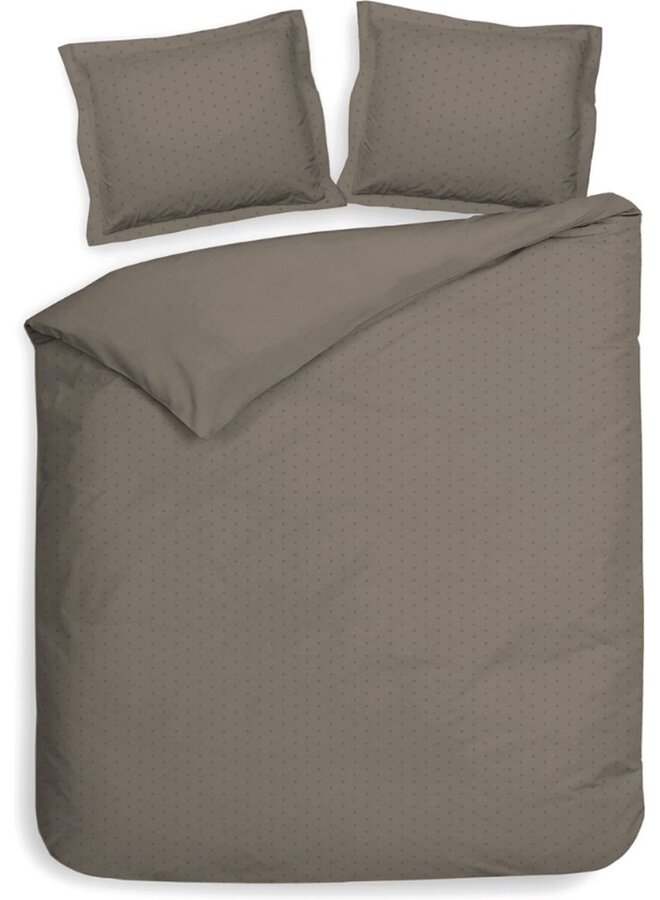 Dekbedovertrek Punto Taupe - Katoensatijn