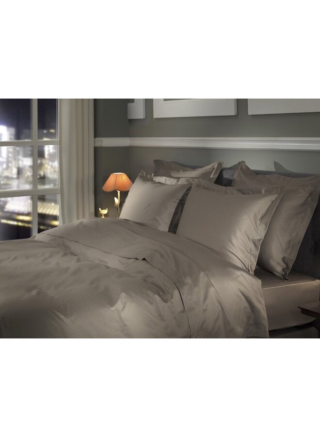 Heckett & Lane Dekbedovertrek Punto Taupe - Katoensatijn