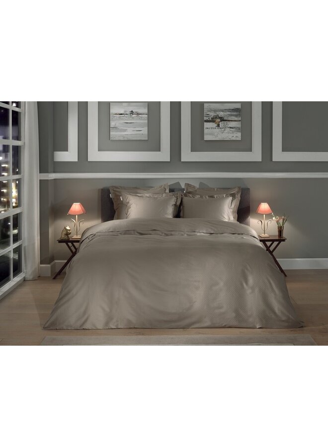 Heckett & Lane Dekbedovertrek Punto Taupe - Katoensatijn