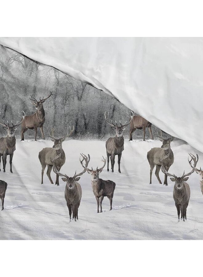 ZO! Home Dekbedovertrek Ronald Wit/Grijs - Flanel