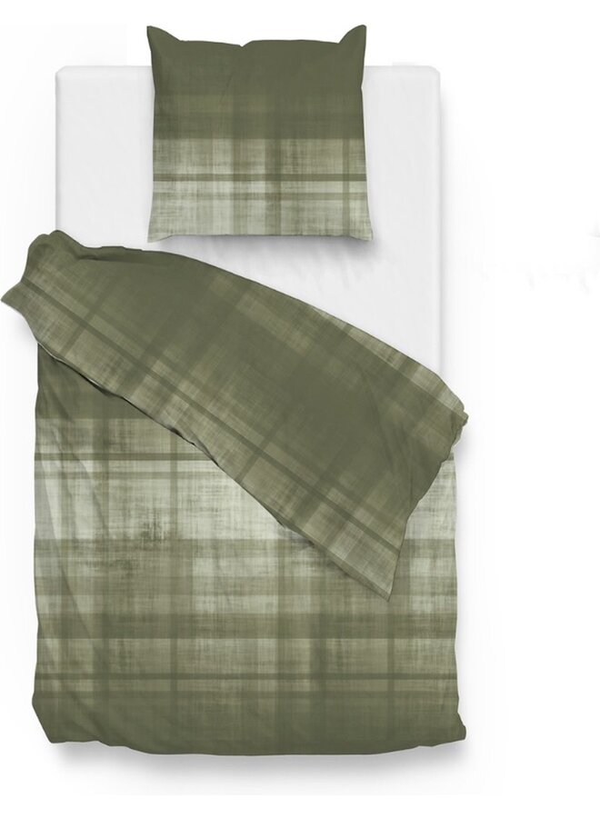 ZO! Home Dekbedovertrek Marley Groen - Flanel