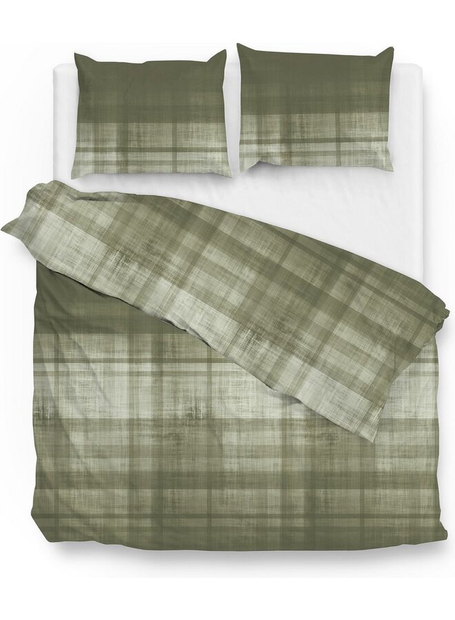 ZO! Home Dekbedovertrek Marley Groen - Flanel