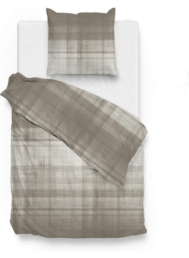 ZO! Home Flanel Dekbedovertrek Taupe