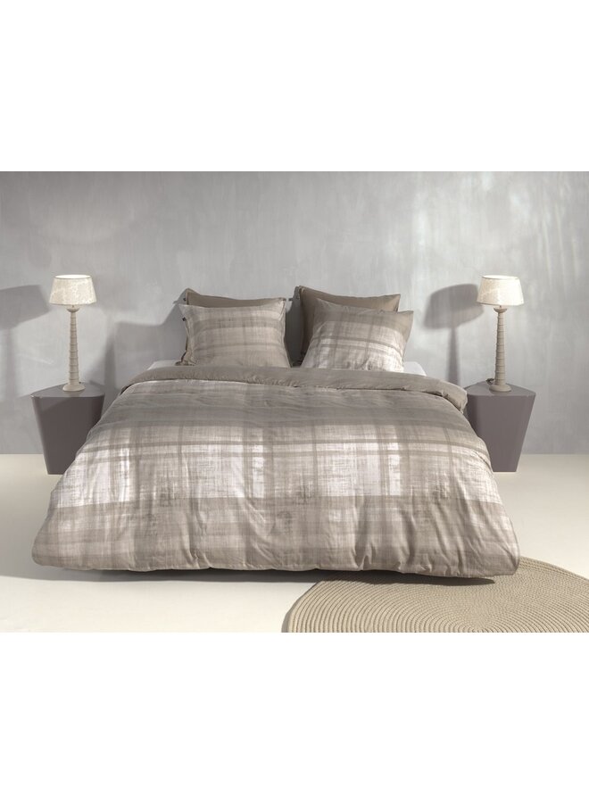 ZO! Home Flanel Dekbedovertrek Taupe