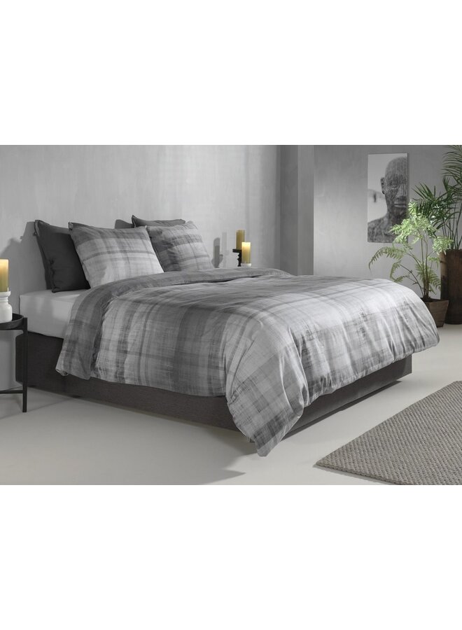 ZO! Home Dekbedovertrek Marley Antraciet - Flanel