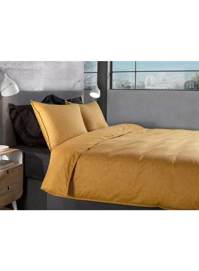 Heckett & Lane Dekbedovertrek Franela Goud - Flanel