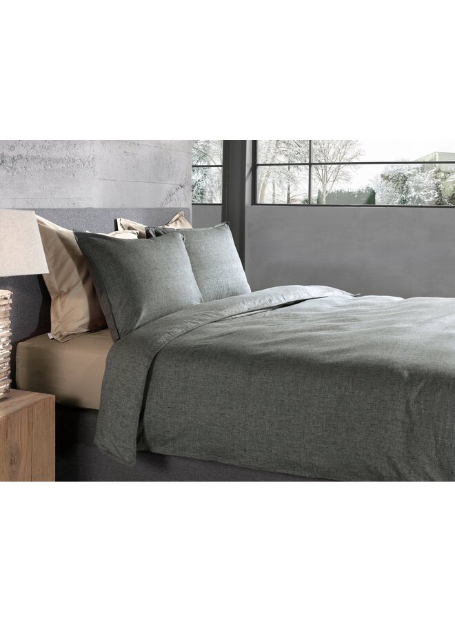 Heckett & Lane Dekbedovertrek Franela Grijs - Flanel