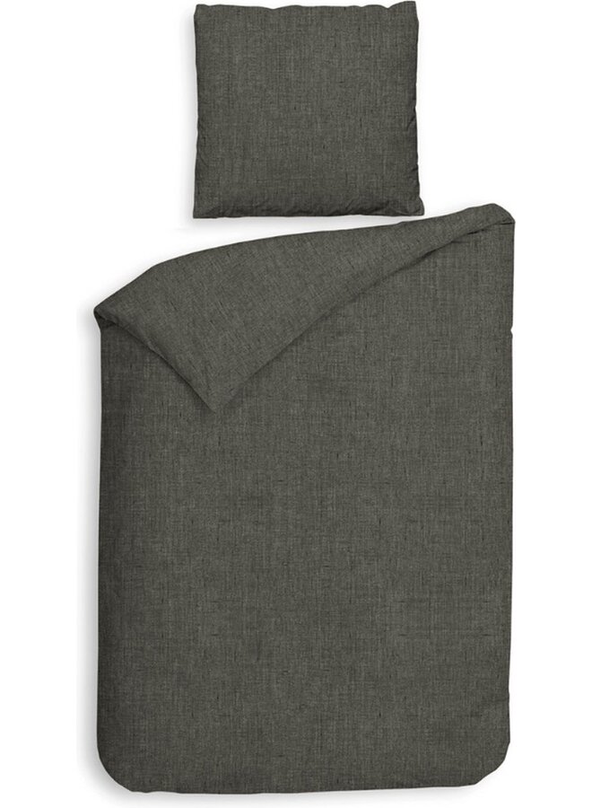 Heckett & Lane Dekbedovertrek Franela Grijs - Flanel