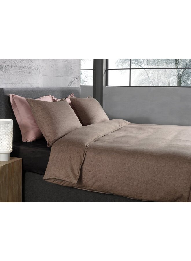 Heckett & Lane Dekbedovertrek Franela Taupe - Flanel