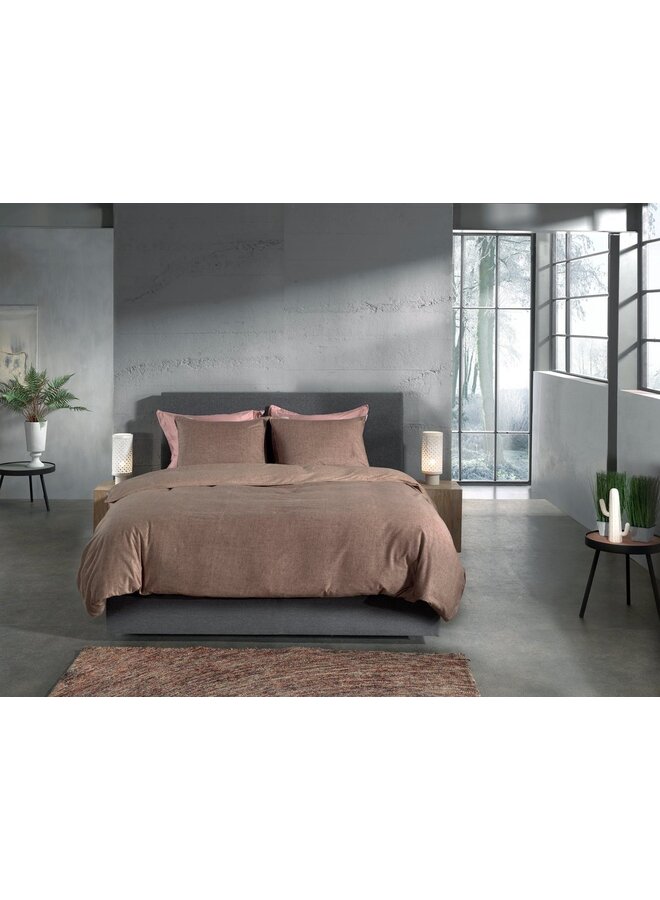 Heckett & Lane Dekbedovertrek Franela Taupe - Flanel